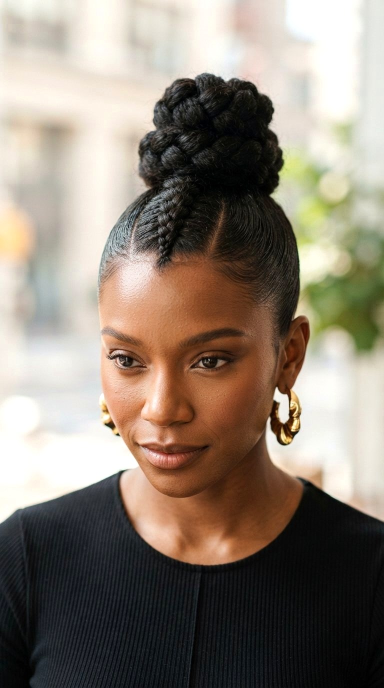 Braided Mohawk Top Knot - 20 prom bun hairstyles ideas