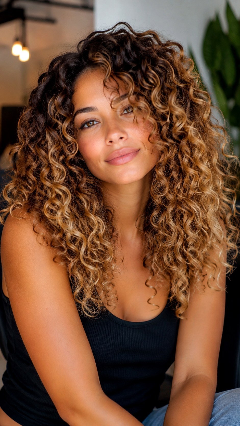 Bronde Dimensional Blend for Texture - 25 Curly Hair Color Ideas