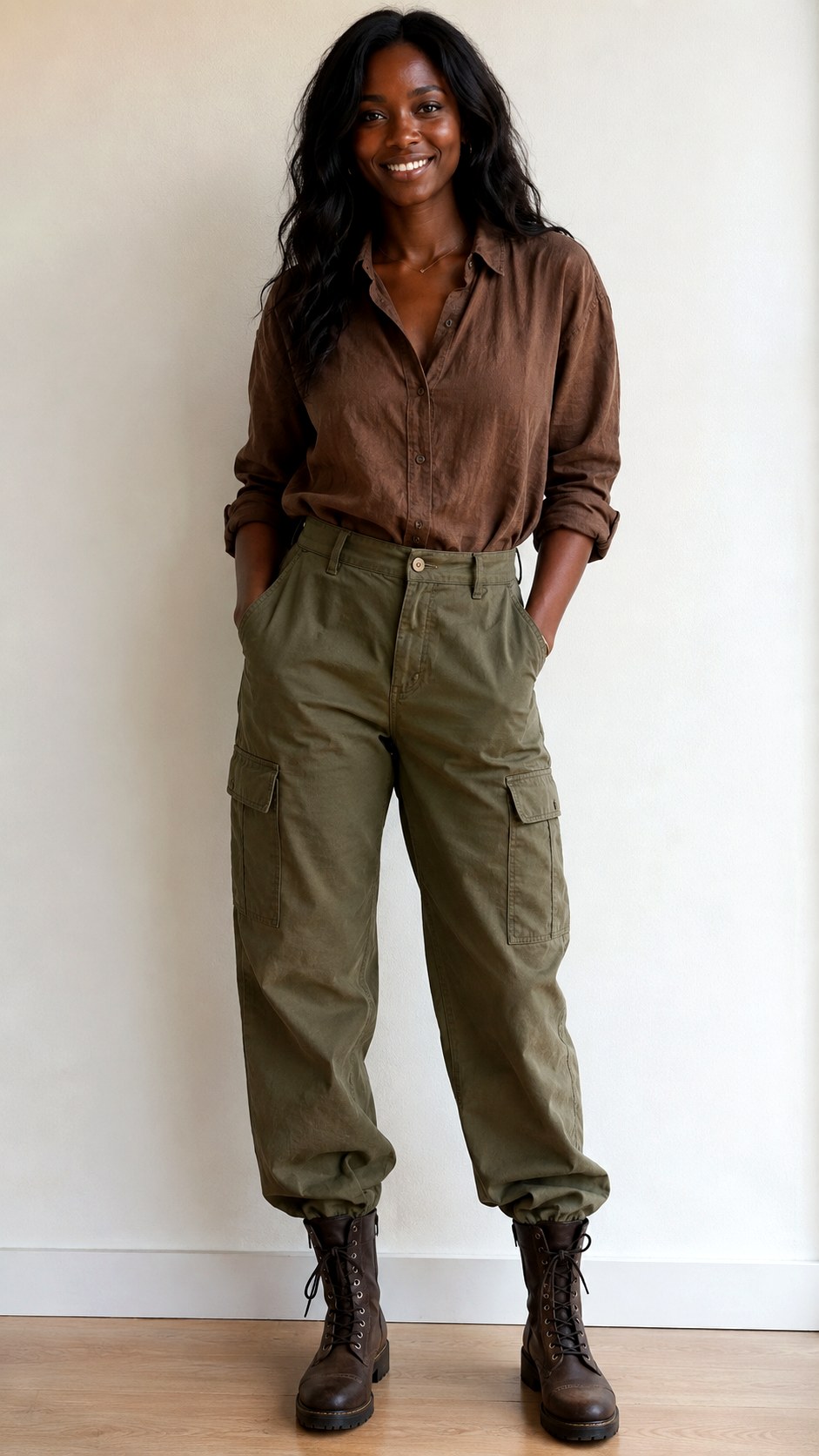 Brown Linen Shirt With Canvas Pants - 23 brown linen shirt outfit ideas