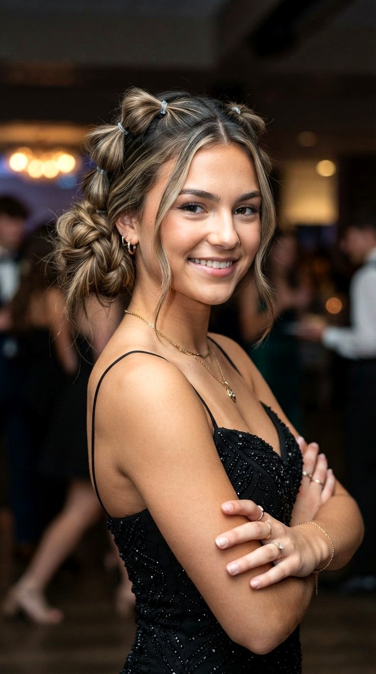 Bubble Braid Transitioning to Low Bun - 20 low bun prom hairstyles ideas