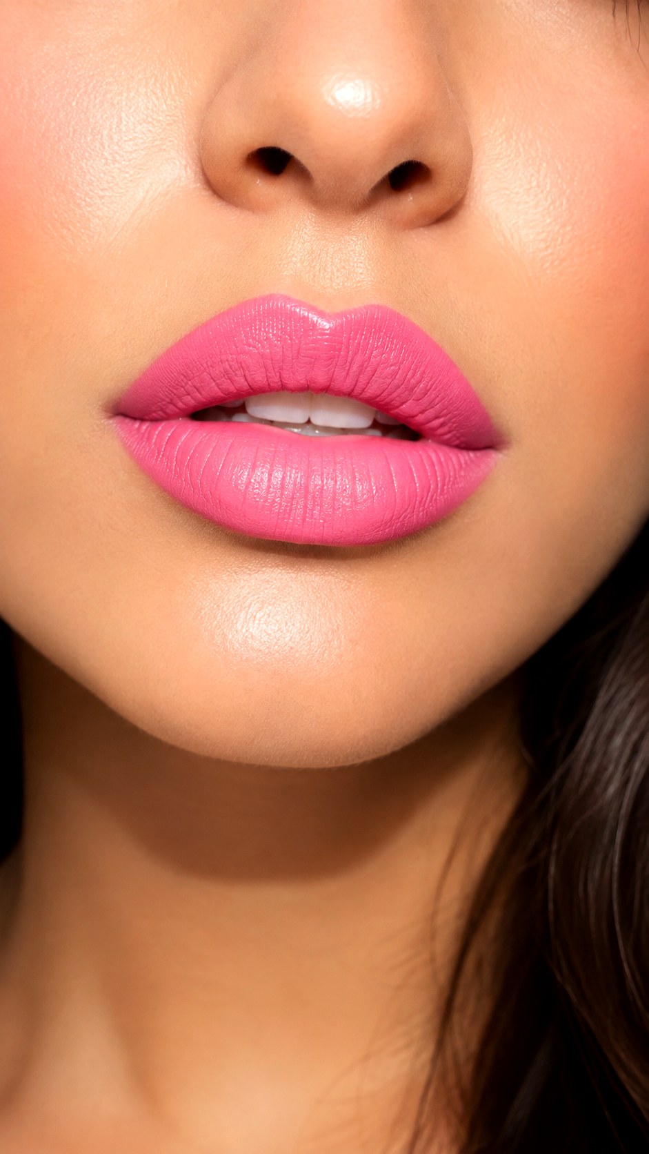 Bubblegum Pink Satin Finish Lips - 25 Summer Trendy Lip Color Ideas