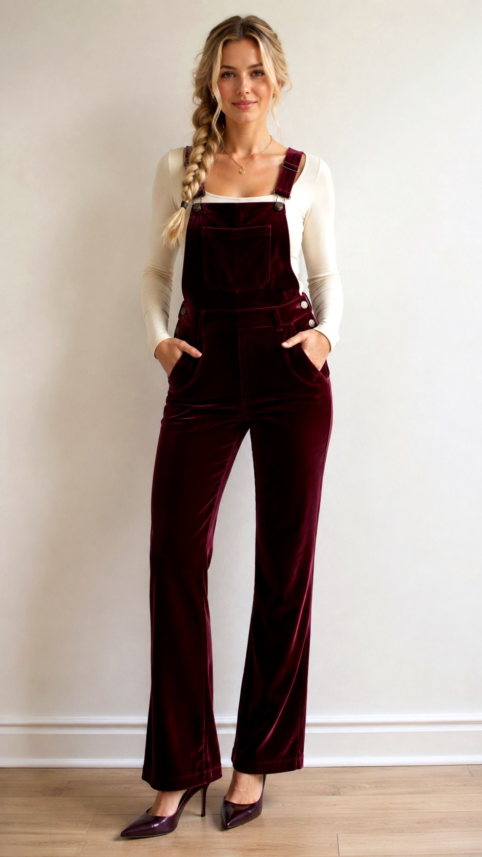 Burgundy Velvet Homecoming Overall Outfit - 24 homecoming overall outfit ideas