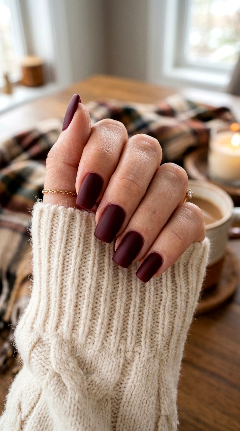 Burgundy Wine Winter Shade - 24 Easy Nail Design Ideas