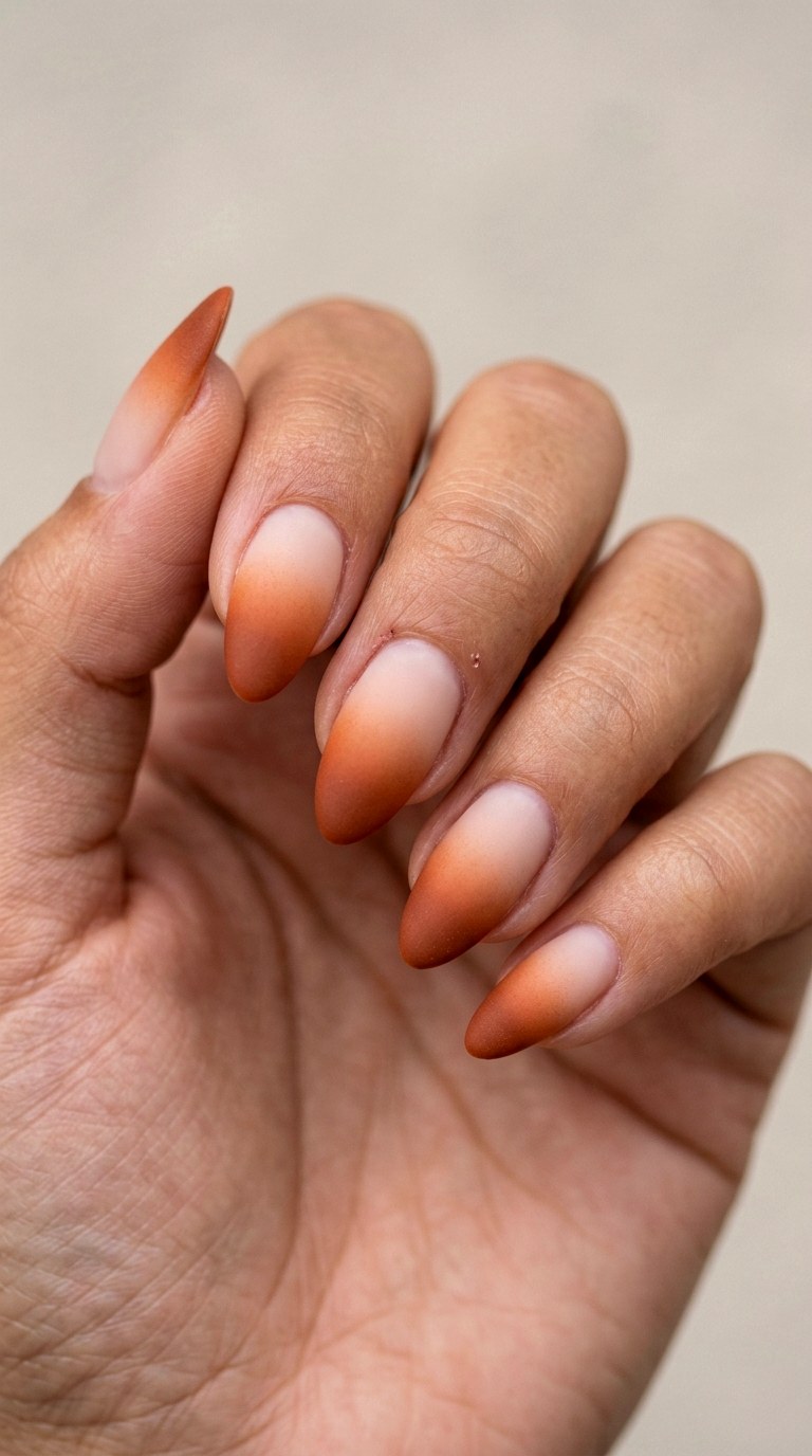 Burnt Orange Ombre French Art - 23 ombre french tip nail art designs