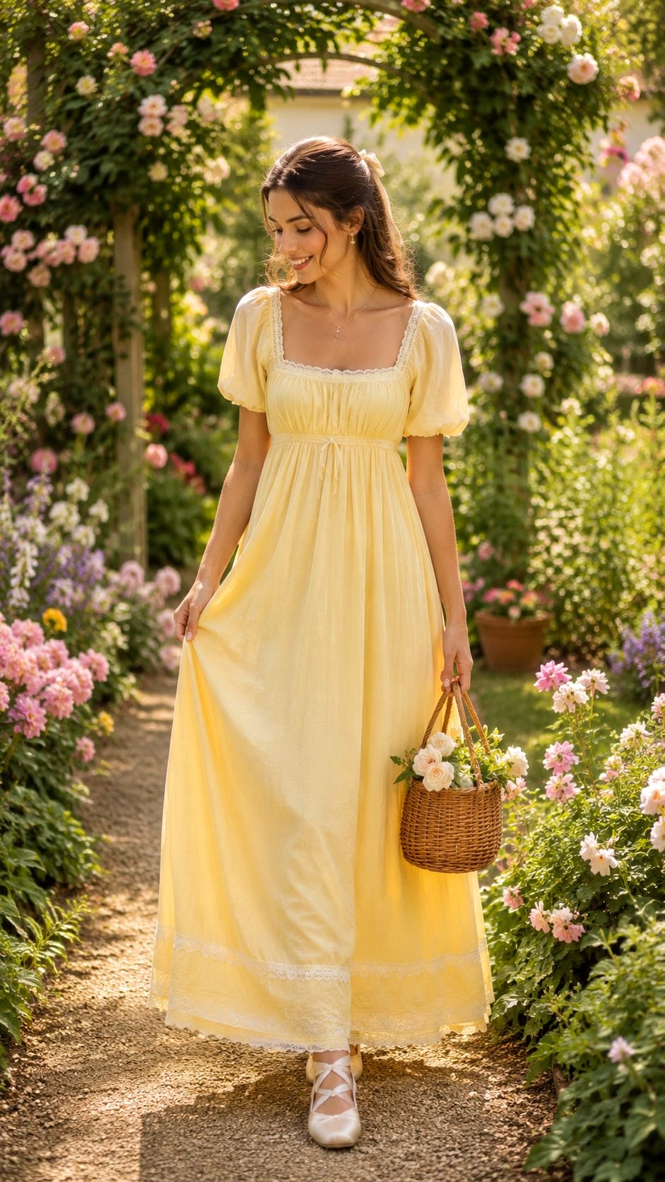 Butter Yellow Empire Waist Maxi - 21 Butter Yellow & Soft Sage Maxi Dress Ideas