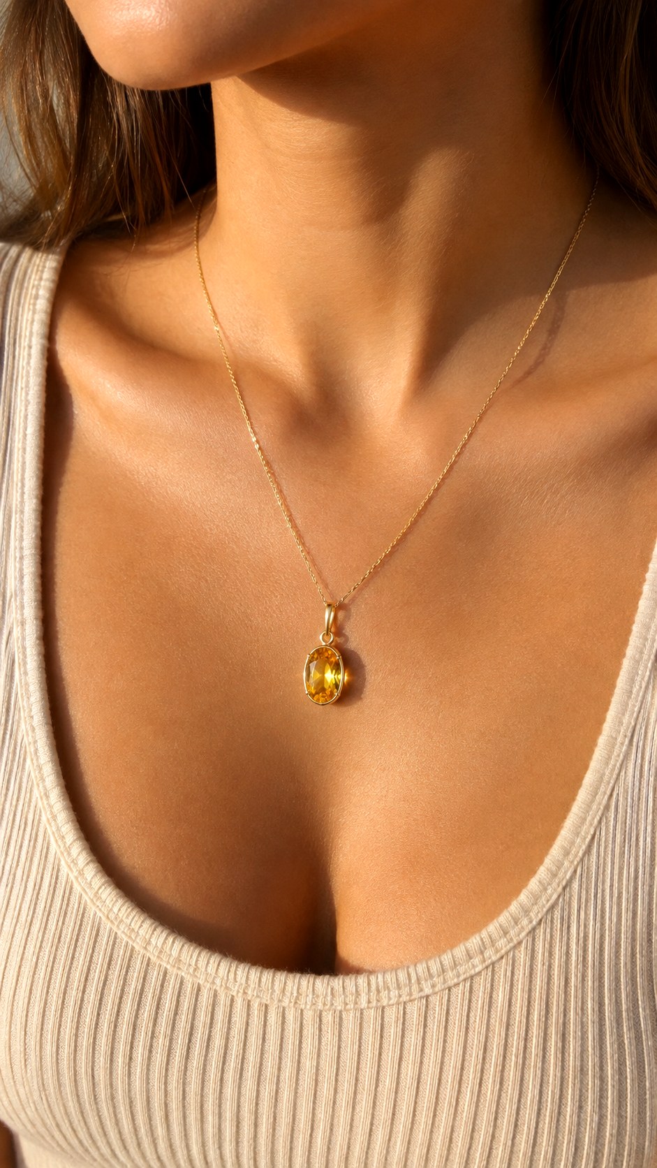 Canary Yellow Citrine Pendant Necklace - 23 color jewelry ideas