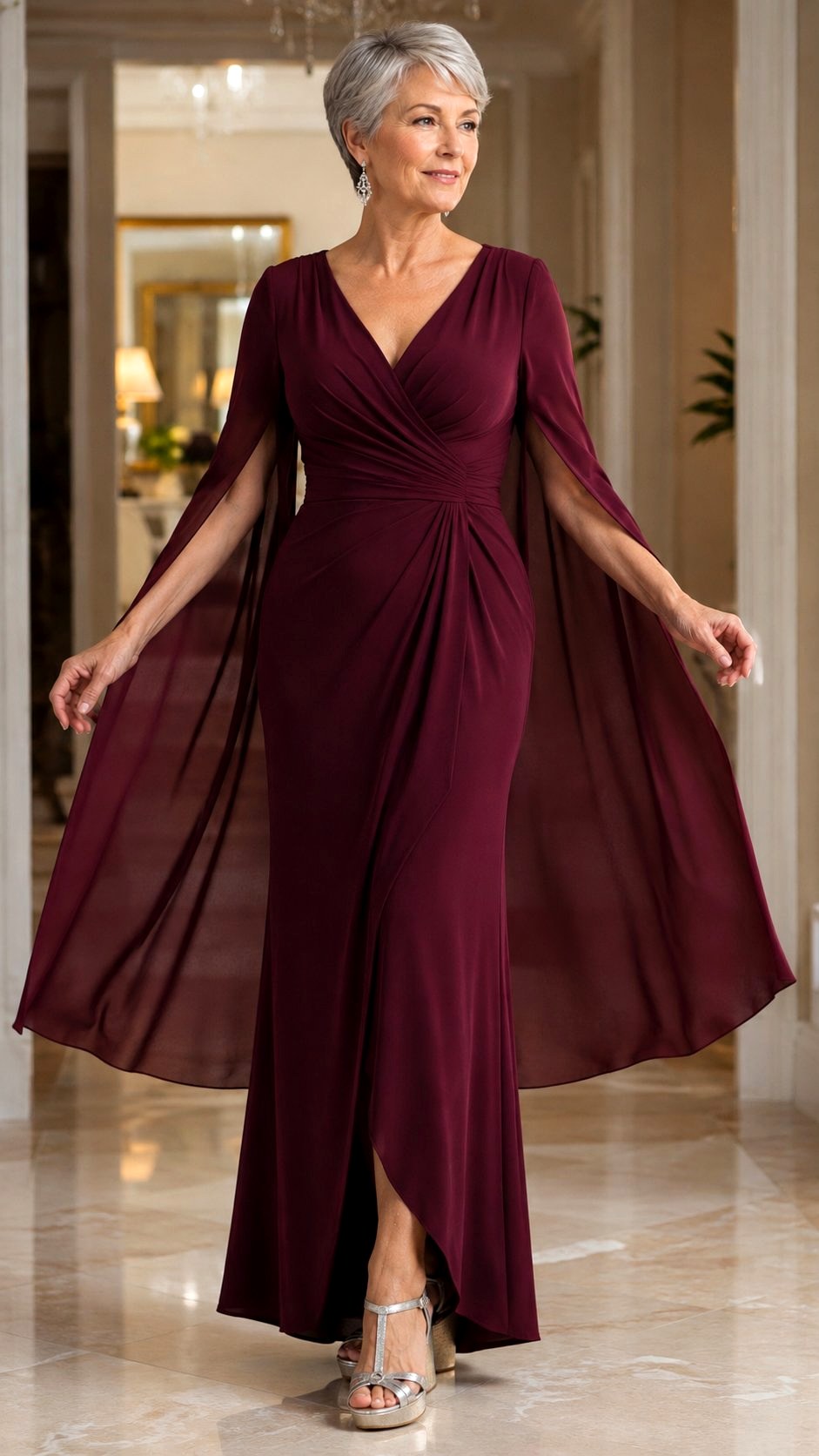 Cape Sleeve Evening Italian Dress Ideas - 20 italian dresses ideas
