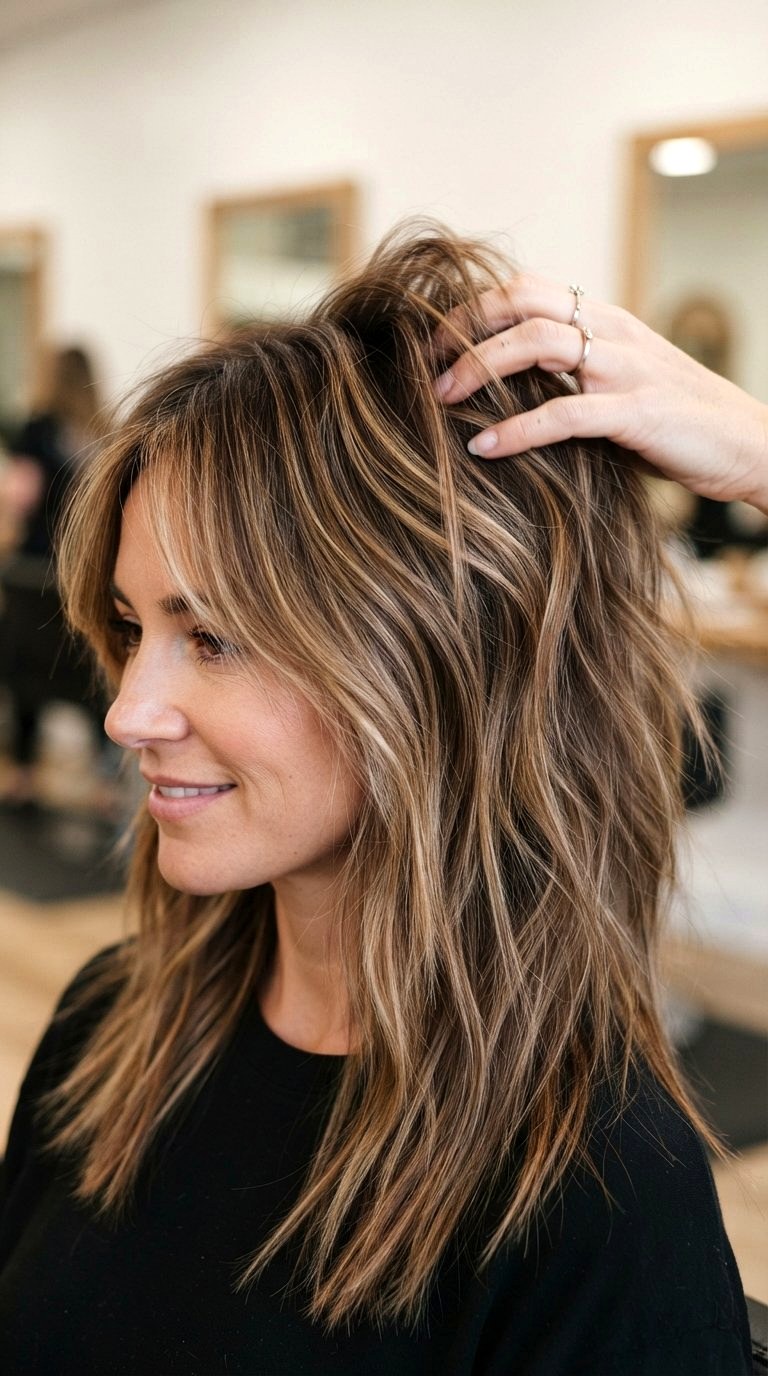 Caramel Babylights on Long Shag - 21 long hair color ideas