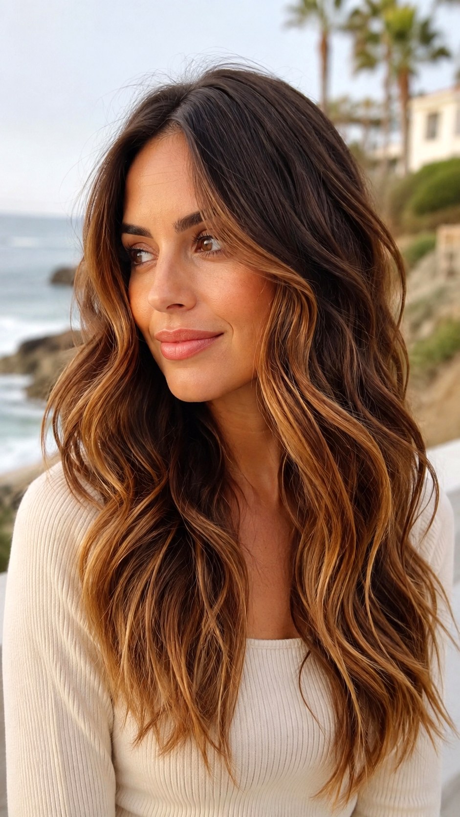 Caramel Ribbon Balayage - 21 Sun-Kissed Brown Hair Ideas