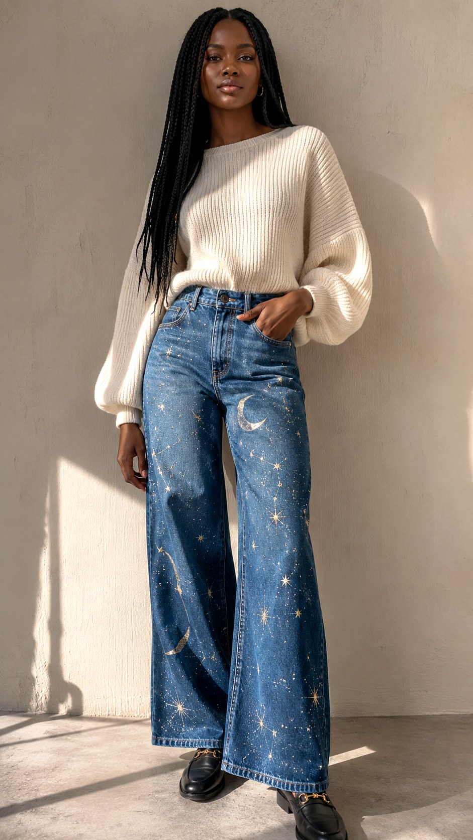 Celestial Star Painted Jean Outfit Ideas - 23 painted jean outfit ideas