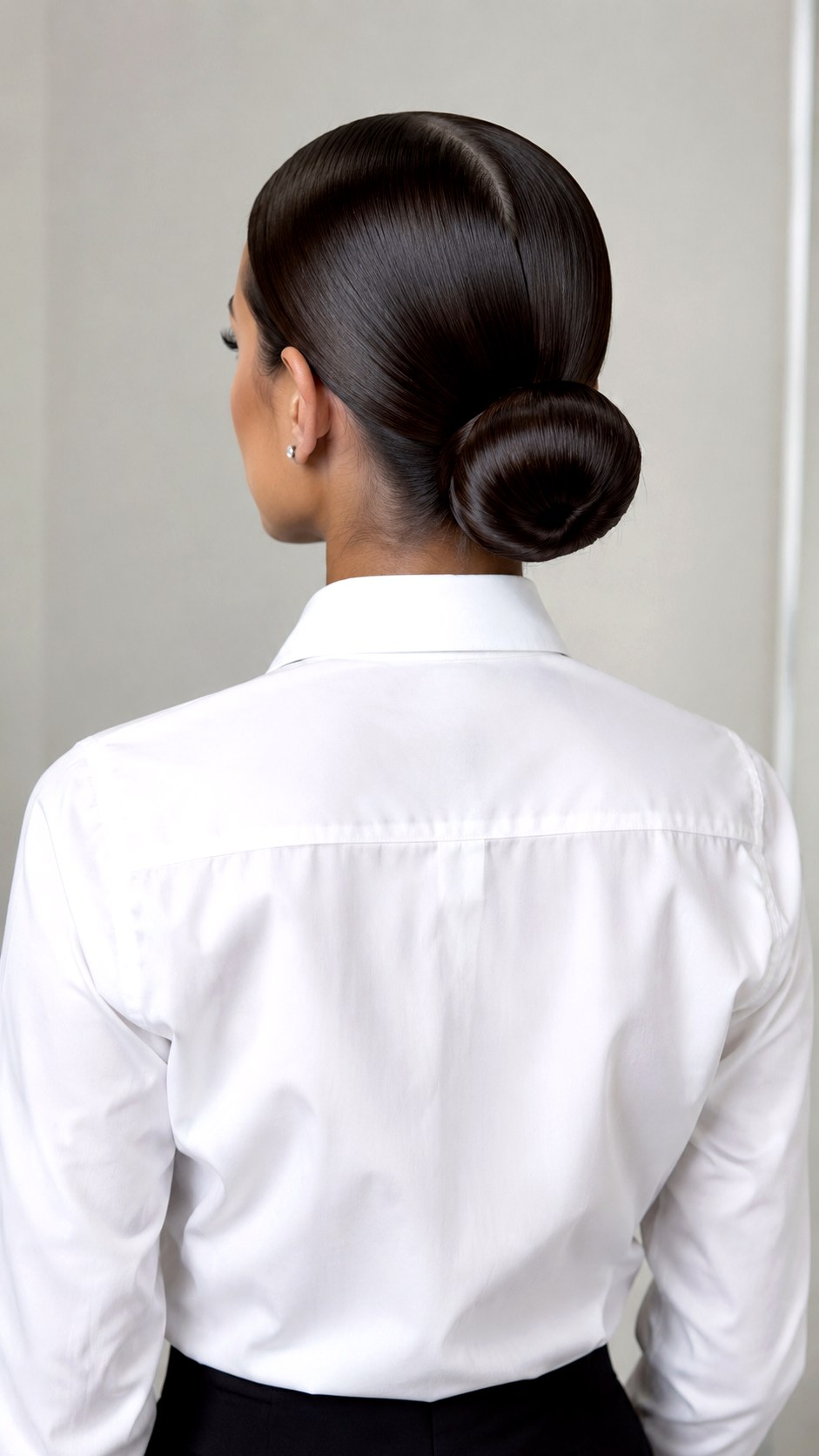 Center Part Sleek Low Bun - 24 classy low bun
