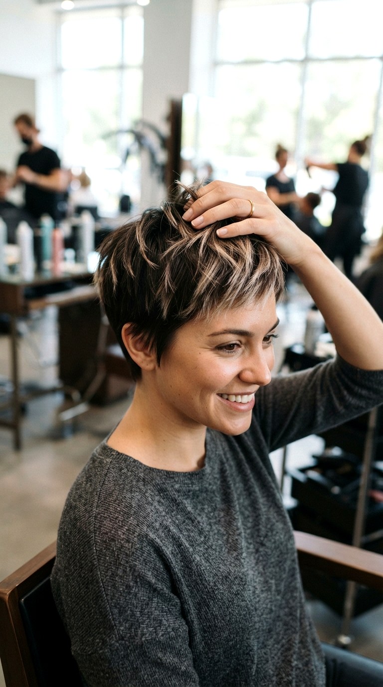 Champagne Frosted Tips on Textured Crop - 22 hair dye ideas highlights