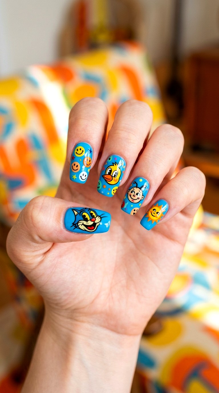 Character Art Bright Blue Nails - 22 bright blue nails