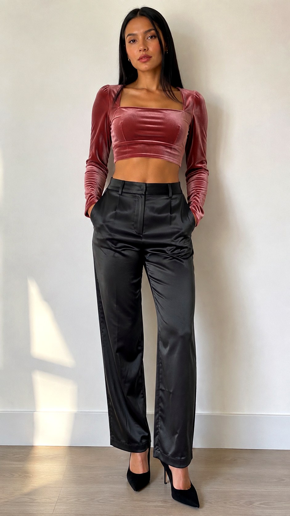 Charcoal Grey Satin Homecoming Pant Outfit - 22 homecoming pant outfit ideas