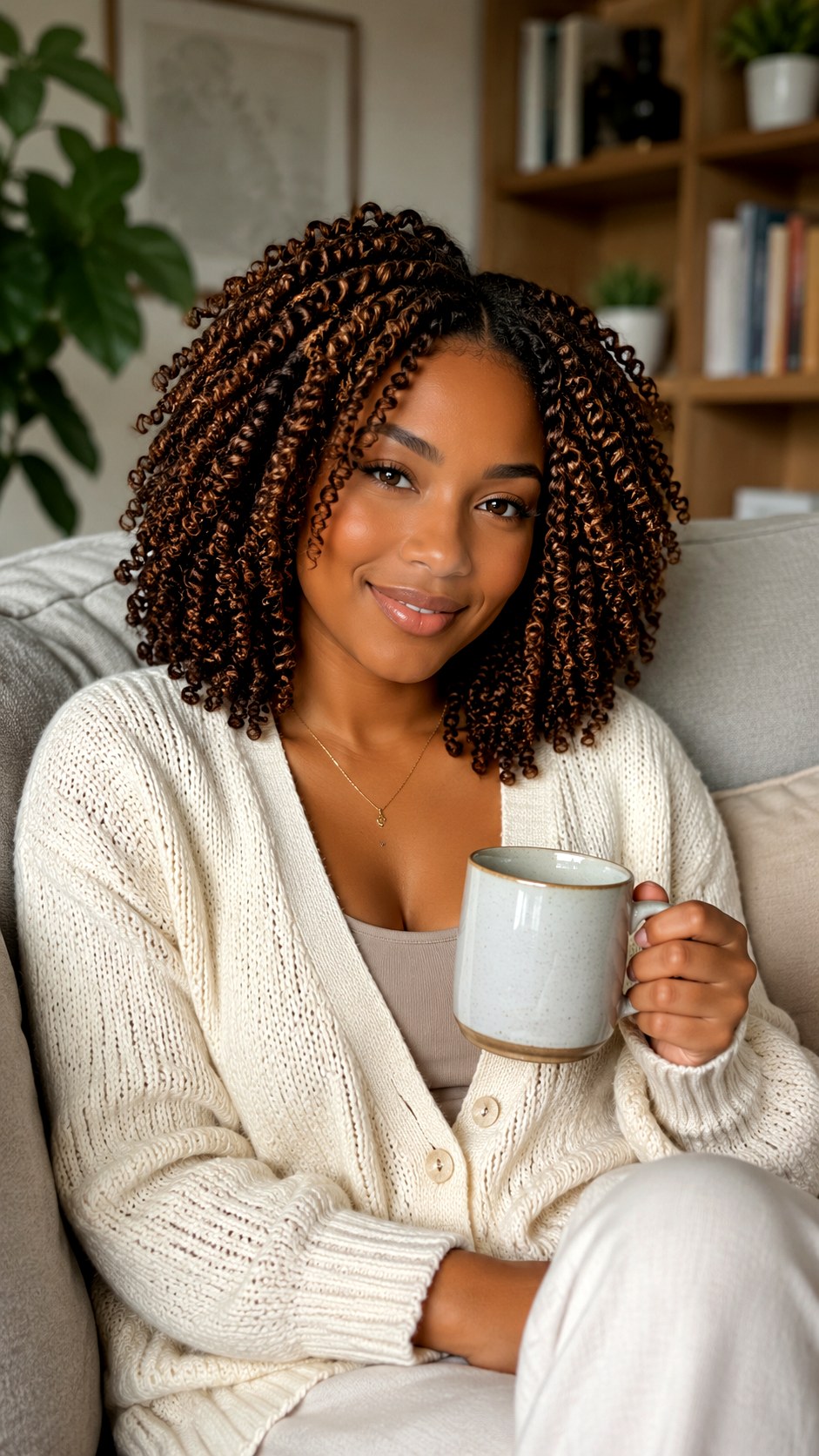 Chestnut Brown Twist Out - 24 natural hair color ideas