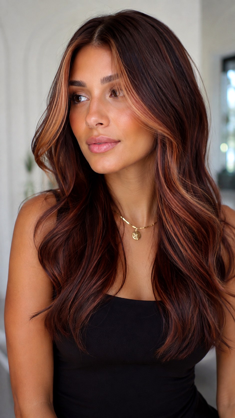 Chestnut Brown With Face Framing Money Piece - 24 Brunette Hair Color Ideas