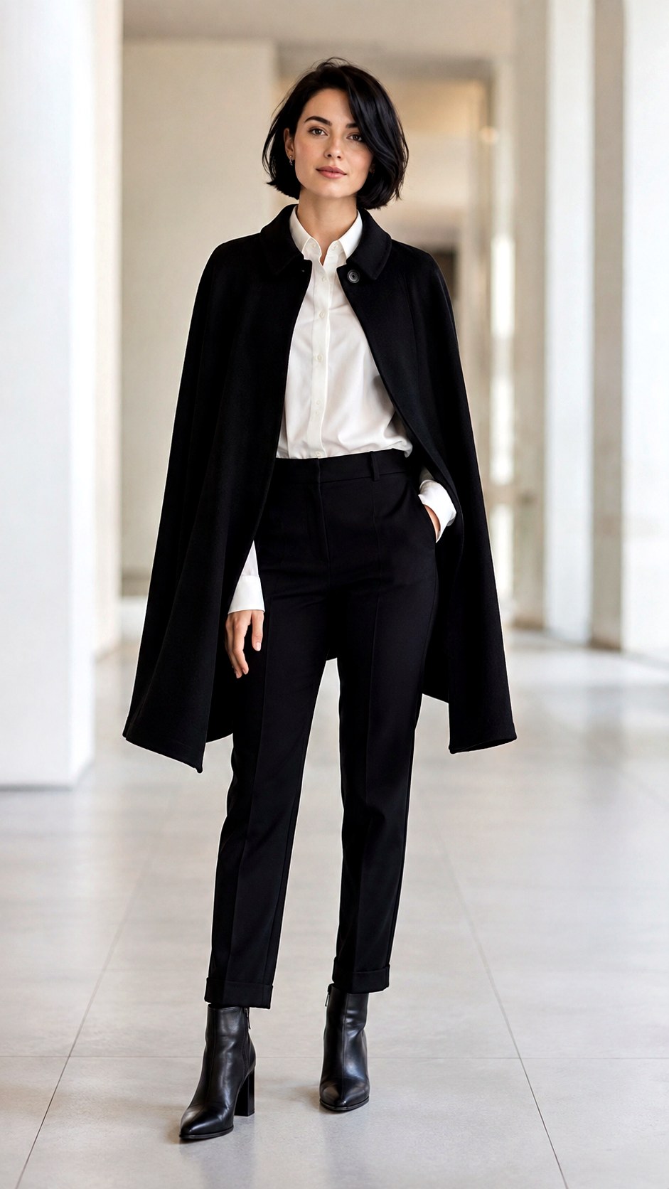 Chic Black Wool Cape Outfit Ideas - 24 cape outfit ideas