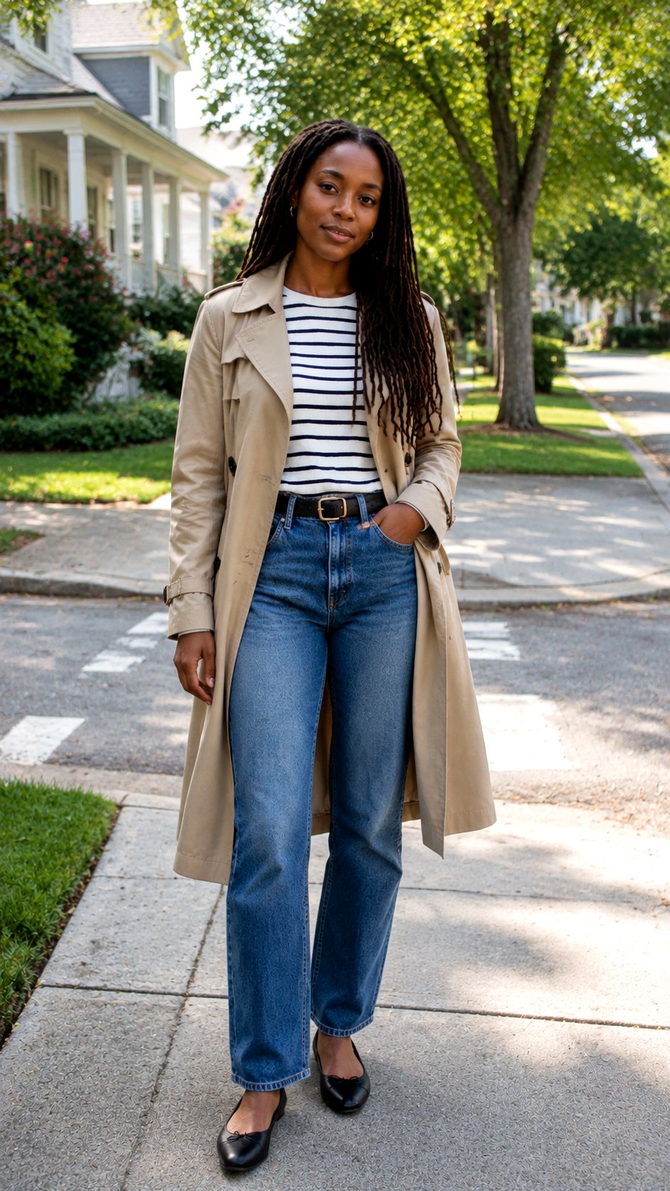Chic Trench Coat Jean OOTD - 22 jean ootd outfit ideas