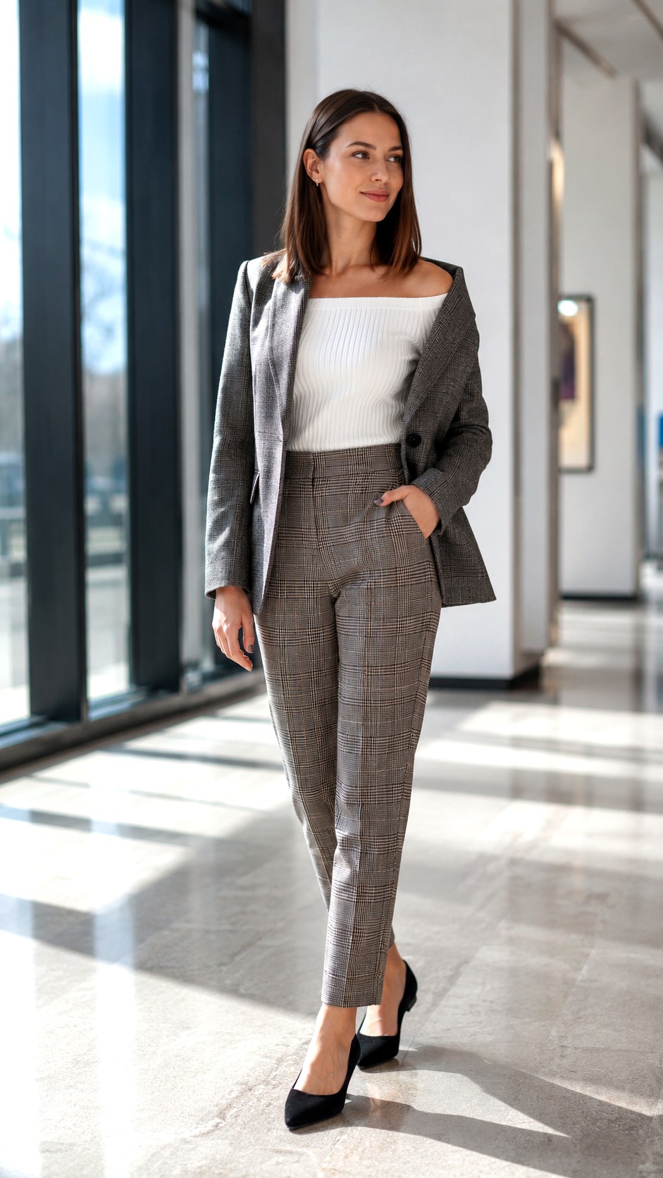 Chic White Off Shoulder Sweater Office Outfit - 24 white off shoulder sweater outfit ideas