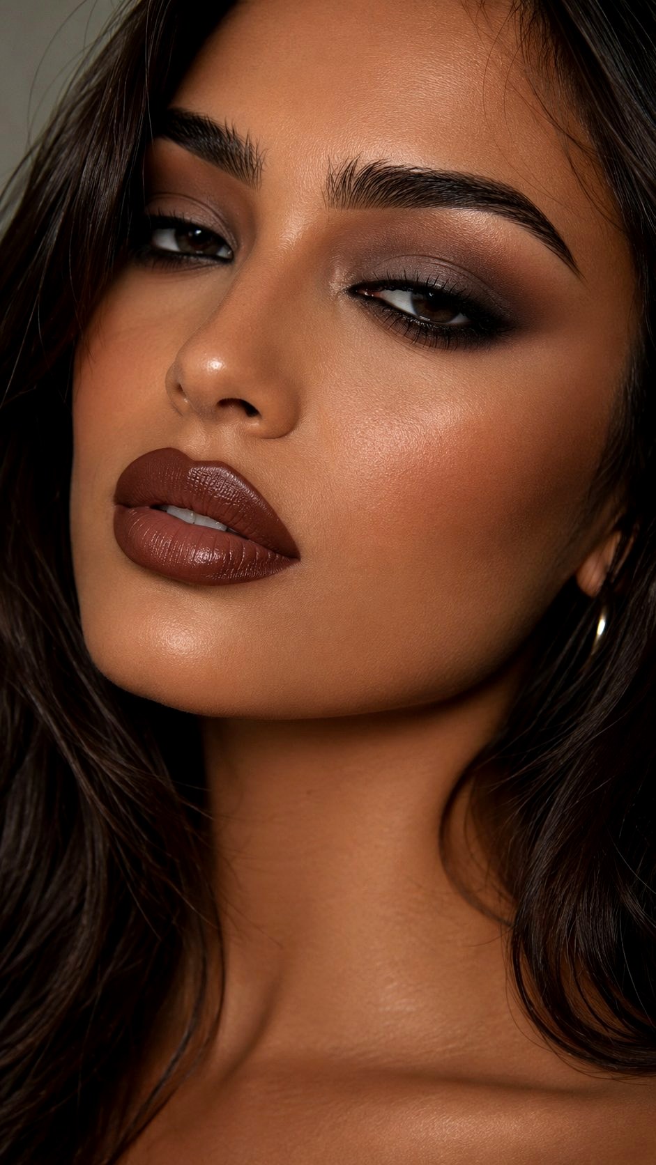 Chocolate Brown Creamy Lipstick - 20 Olive Skin Lip Color Looks