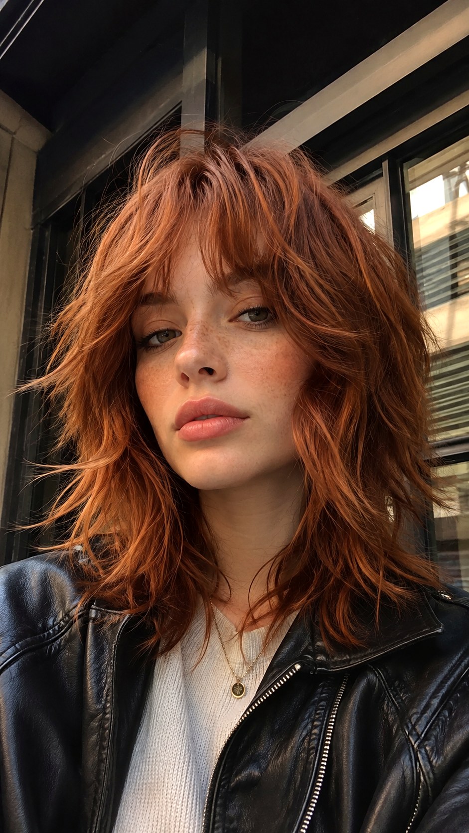 Choppy Copper Medium Wolf Cut - 22 medium wolf cut hairstyle ideas