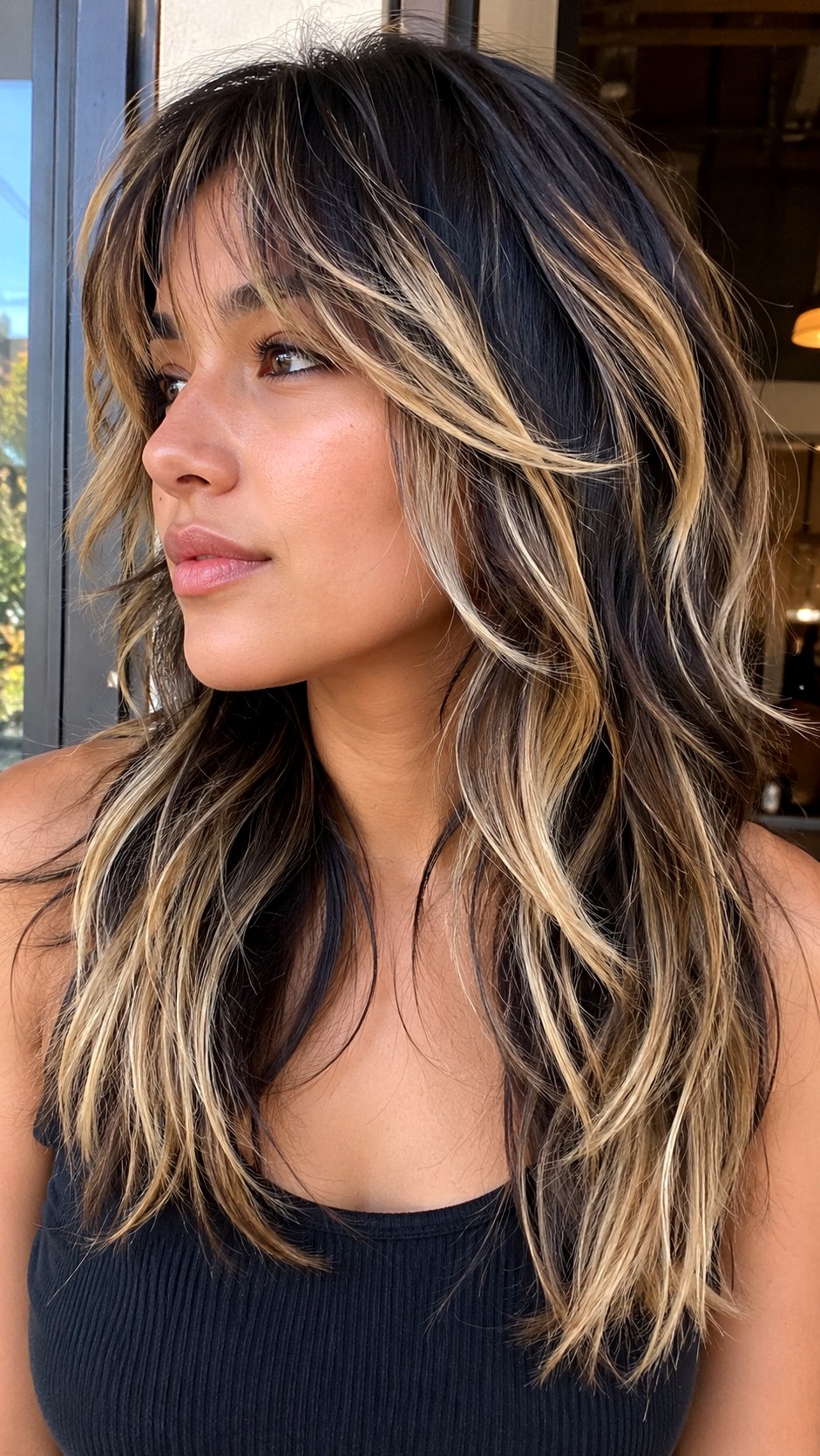 Chunky Highlights Wolf Cut - 24 lond wolf cut hairstyle ideas