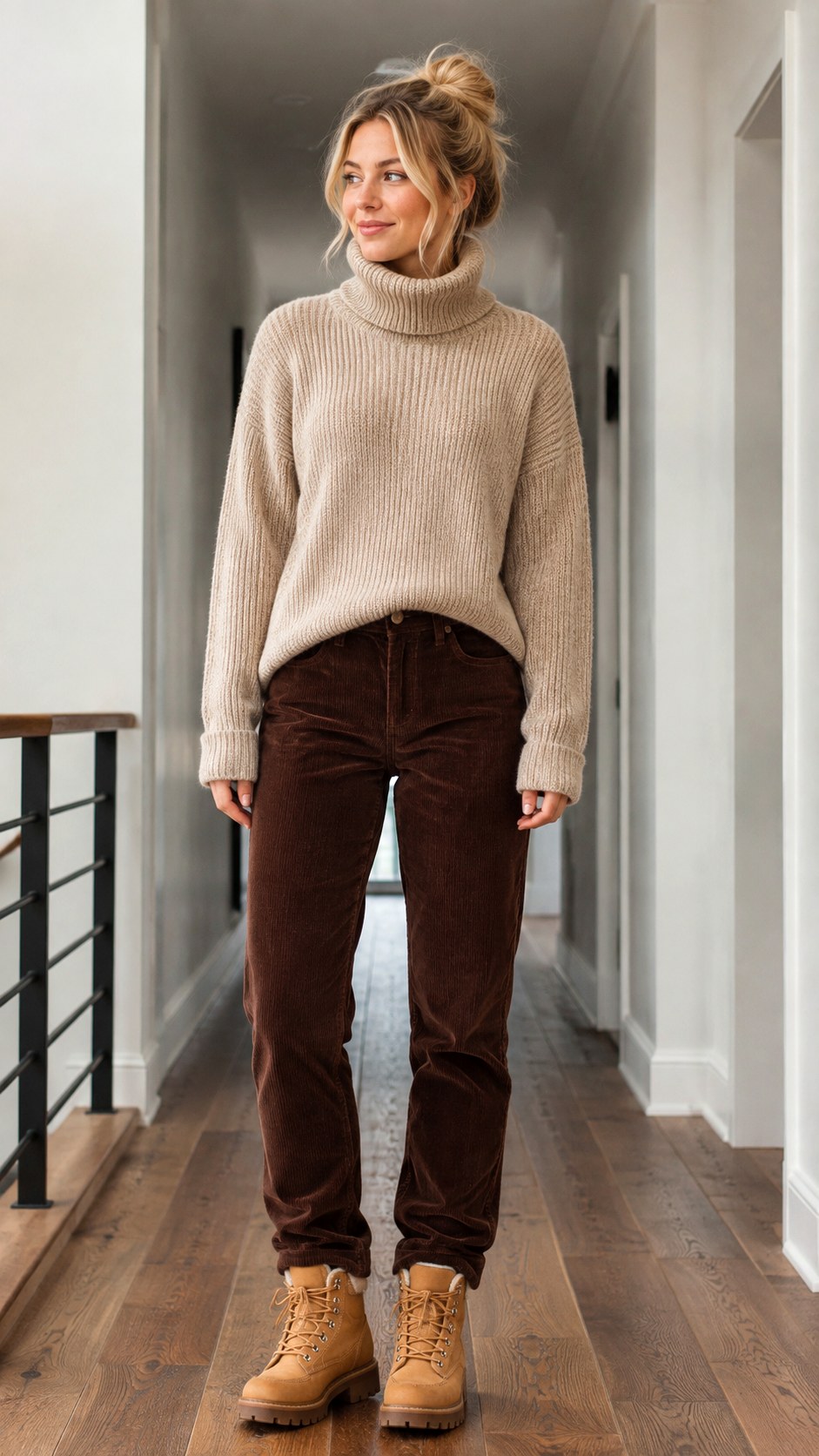 Chunky Turtleneck and Corduroys - 22 deer aesthetic outfit ideas