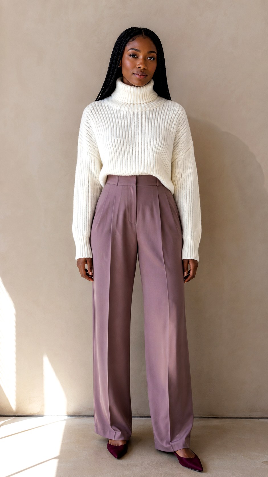 Chunky White Knit Turtleneck Style - 22 white knit outfit ideas