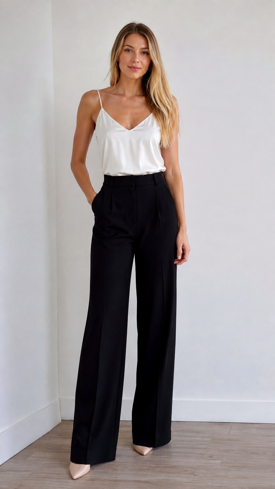 Classic Black Wide Leg Homecoming Pants - 22 homecoming pant outfit ideas