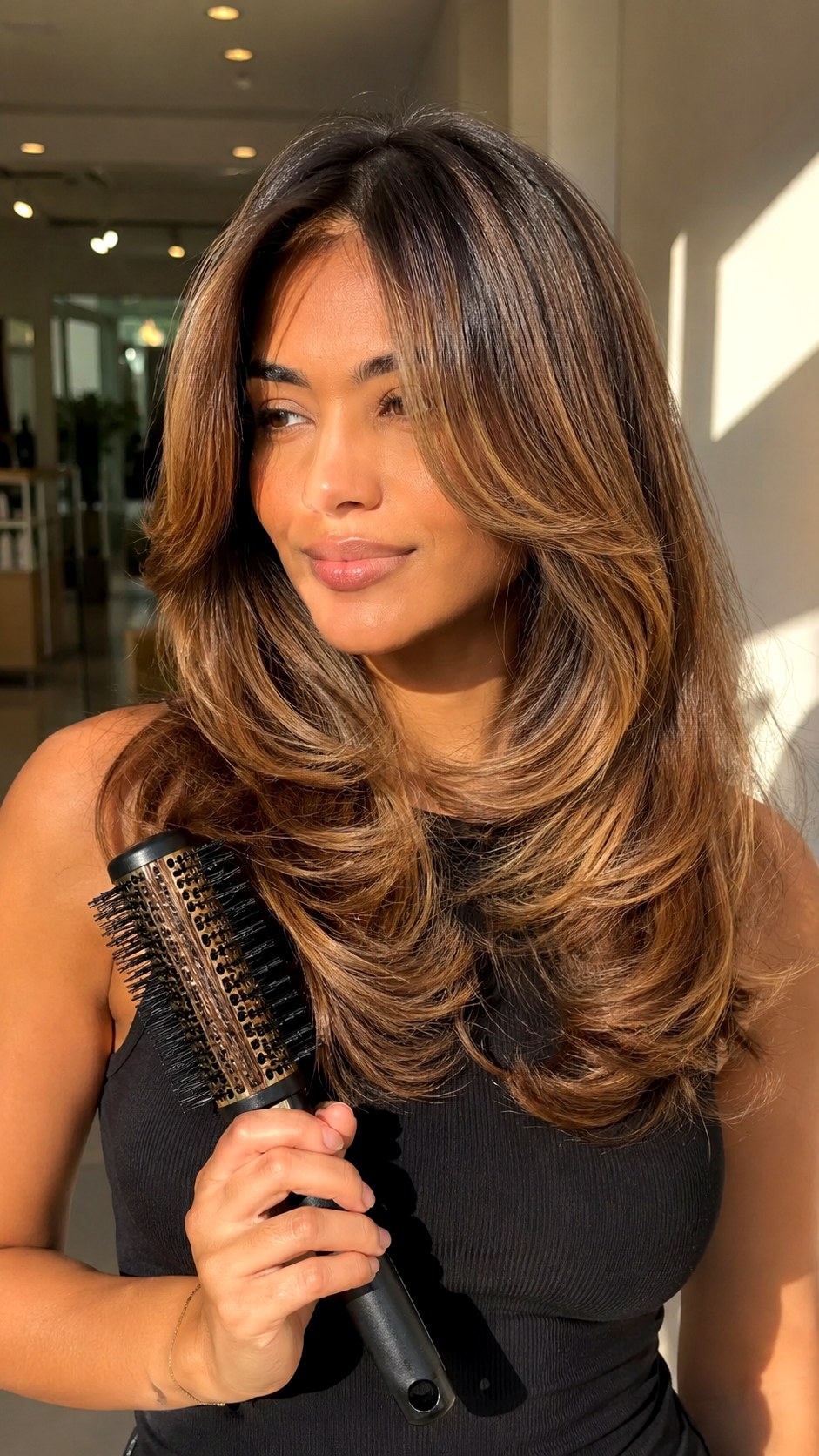 Classic Caramel Swirl Butterfly Layers - 25 butterfly layers hair medium ideas