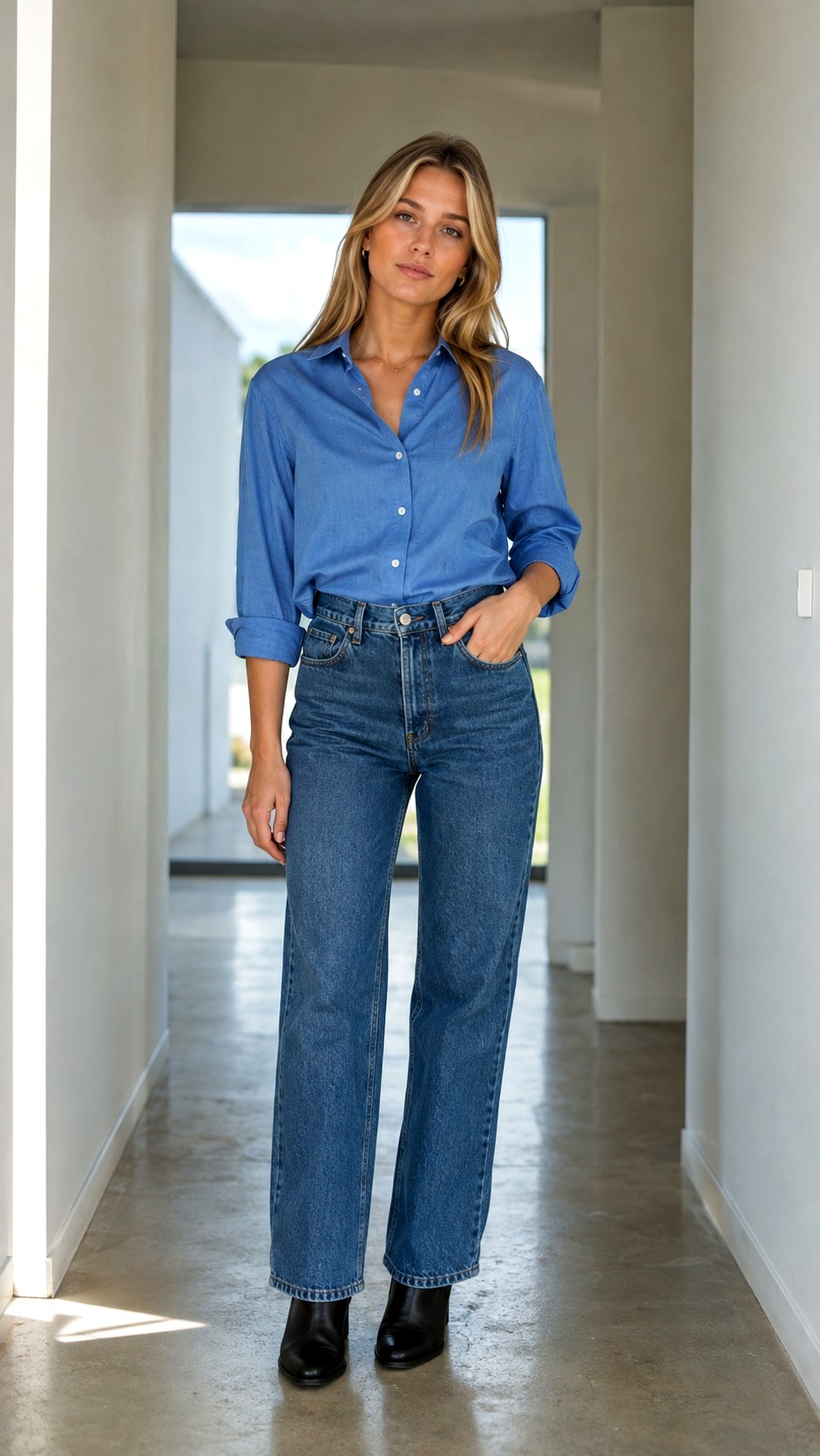 Classic Denim Utility Shirt Look - 22 utility shirt outfit ideas