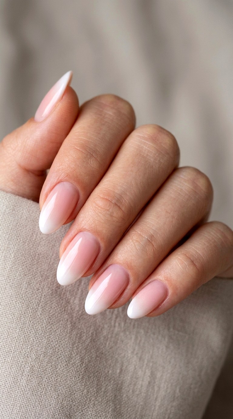Classic Pink Ombre French Tip Design - 23 ombre french tip nail art designs