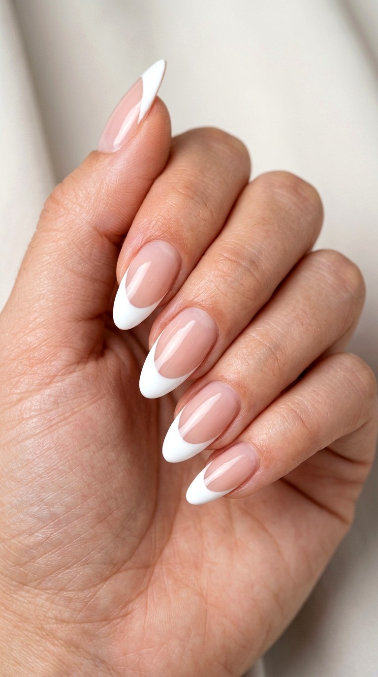 Classic White Thick French Tip - 24 thick french tip nail art designs