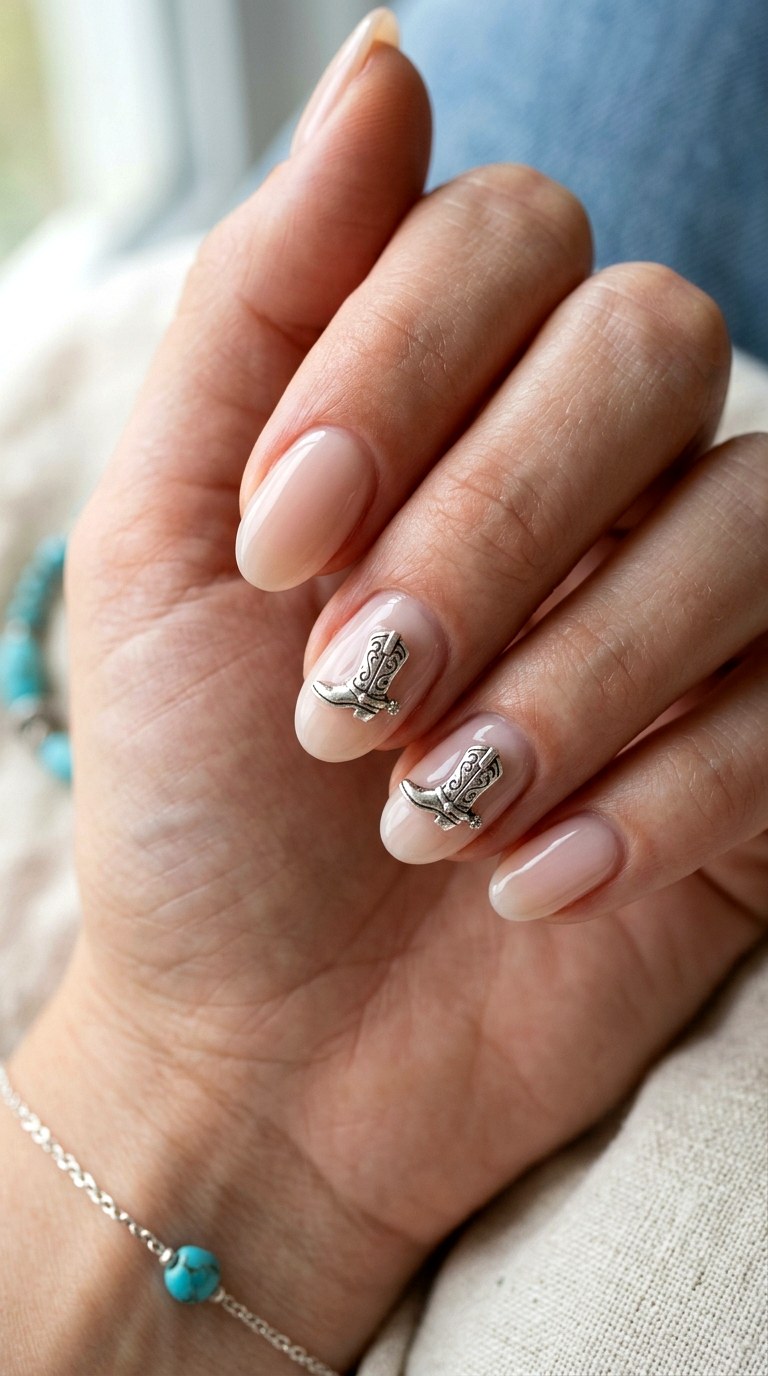 Coastal Cowgirl Western Accent - 22 Simple Summer Nail Designs