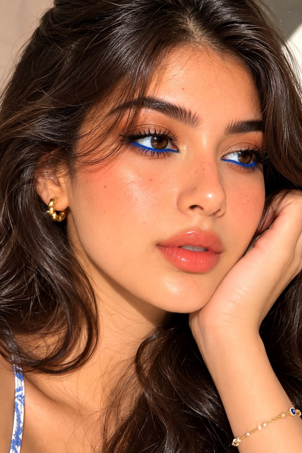 Cobalt Blue Liner Lower Lash Line - 21 Summer Makeup Looks