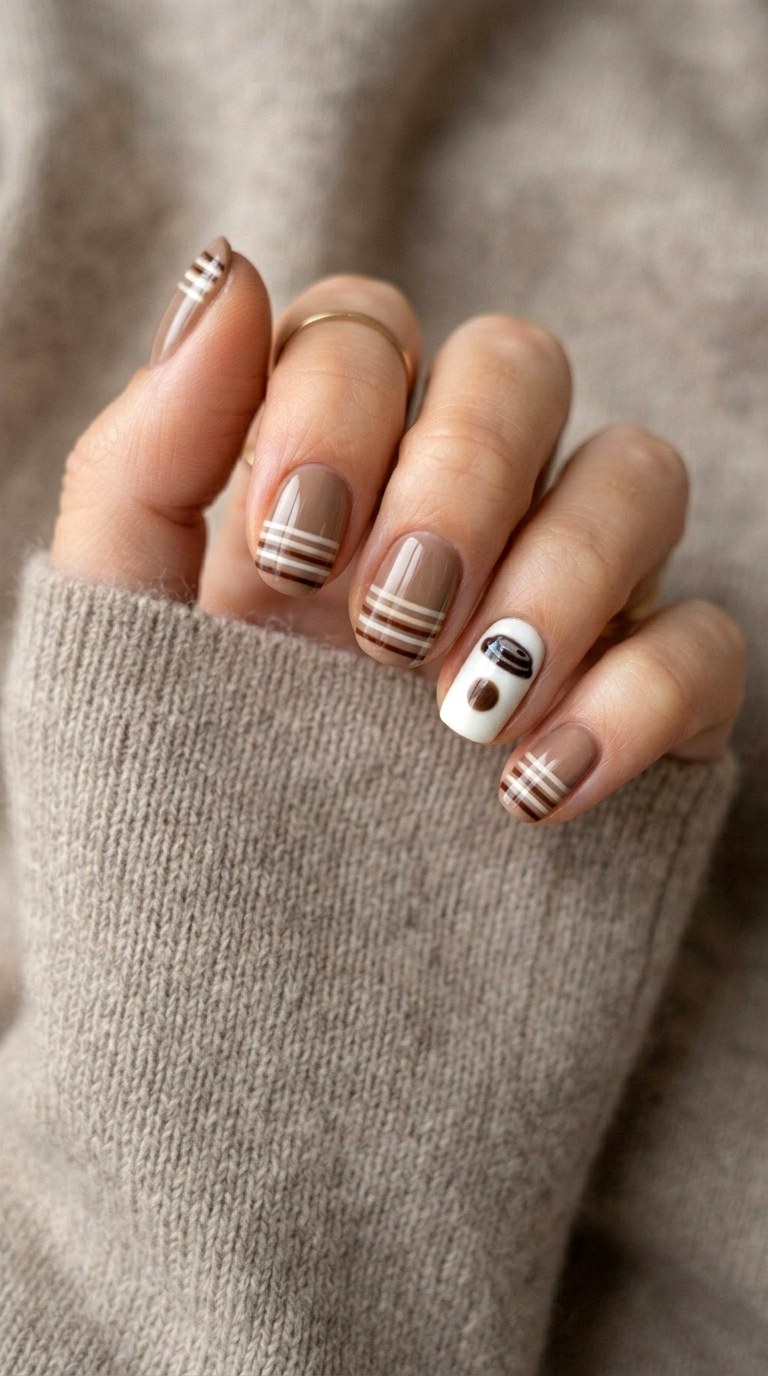 Coffee Cup Wake Up Nails - 20 cute school nail art ideas