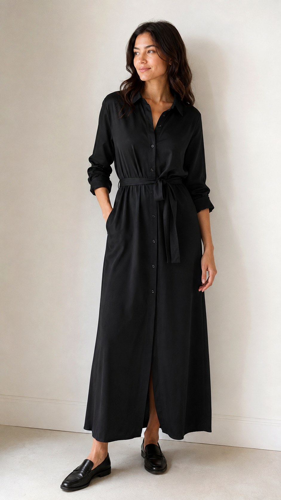Collared Maxi Opera Outfit - 20 opera outfit ideas