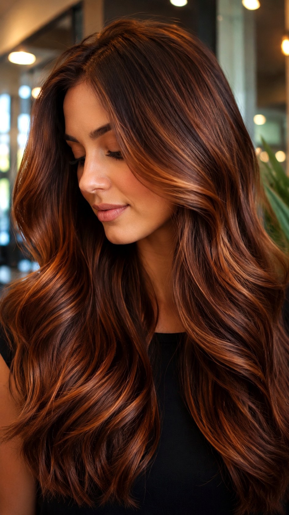 Copper Brown Luminous Autumn Glow - 24 Brunette Hair Color Ideas