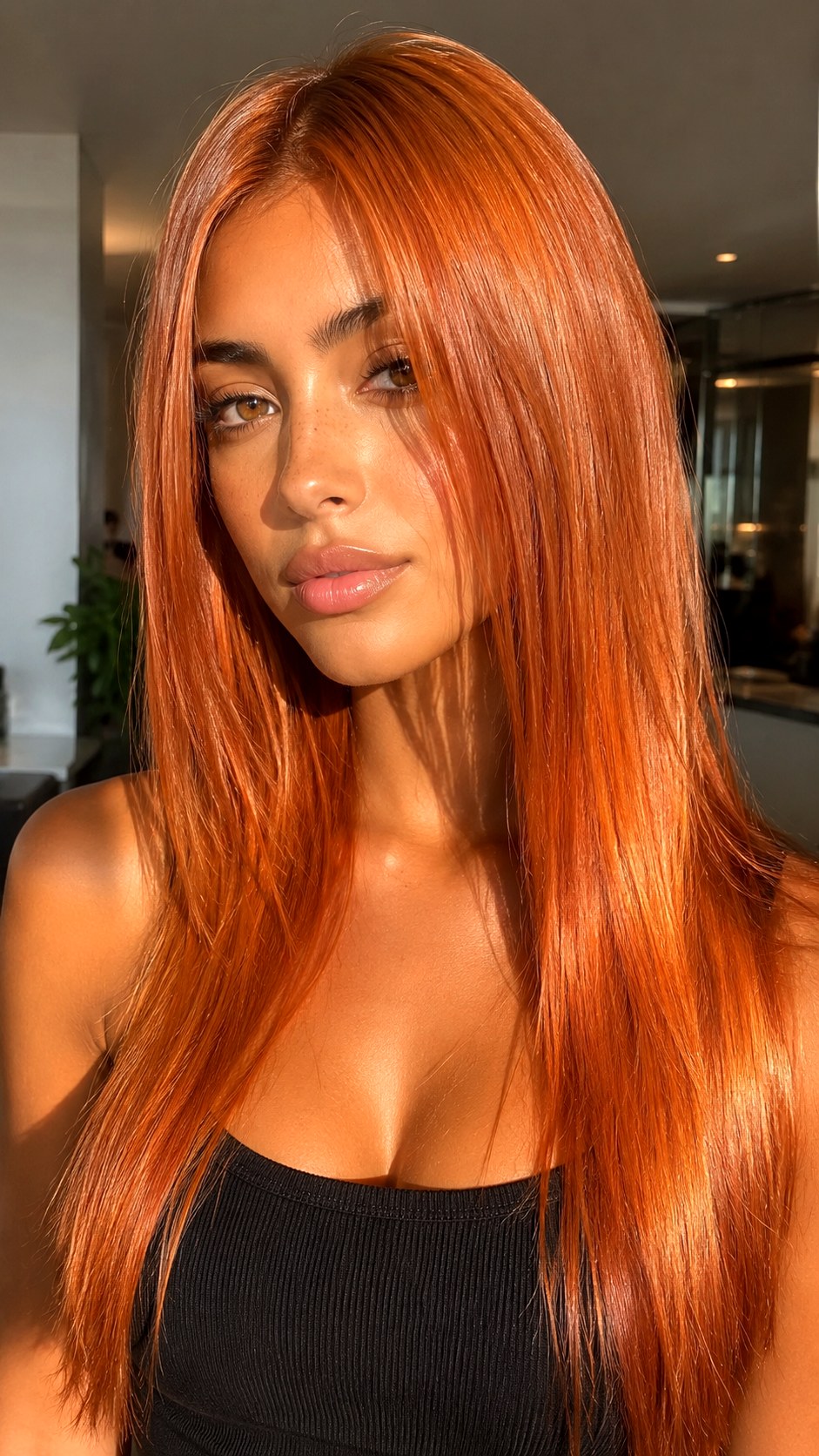 Copper Penny Bright Strands - 23 Hair Color Ideas for Olive Skin