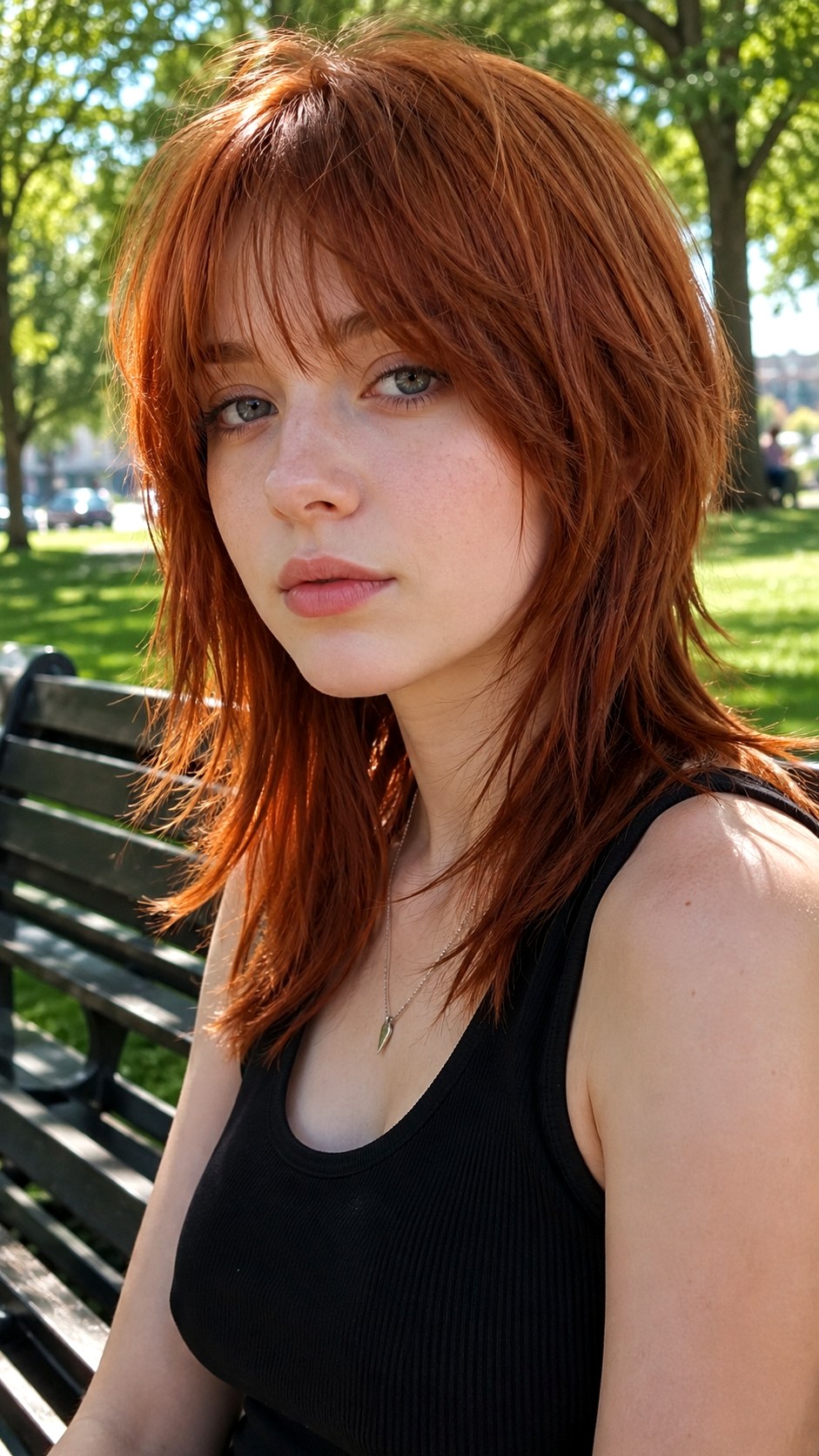 Copper Red Wolf Cut - 20 straight wolf cut hairstyle ideas