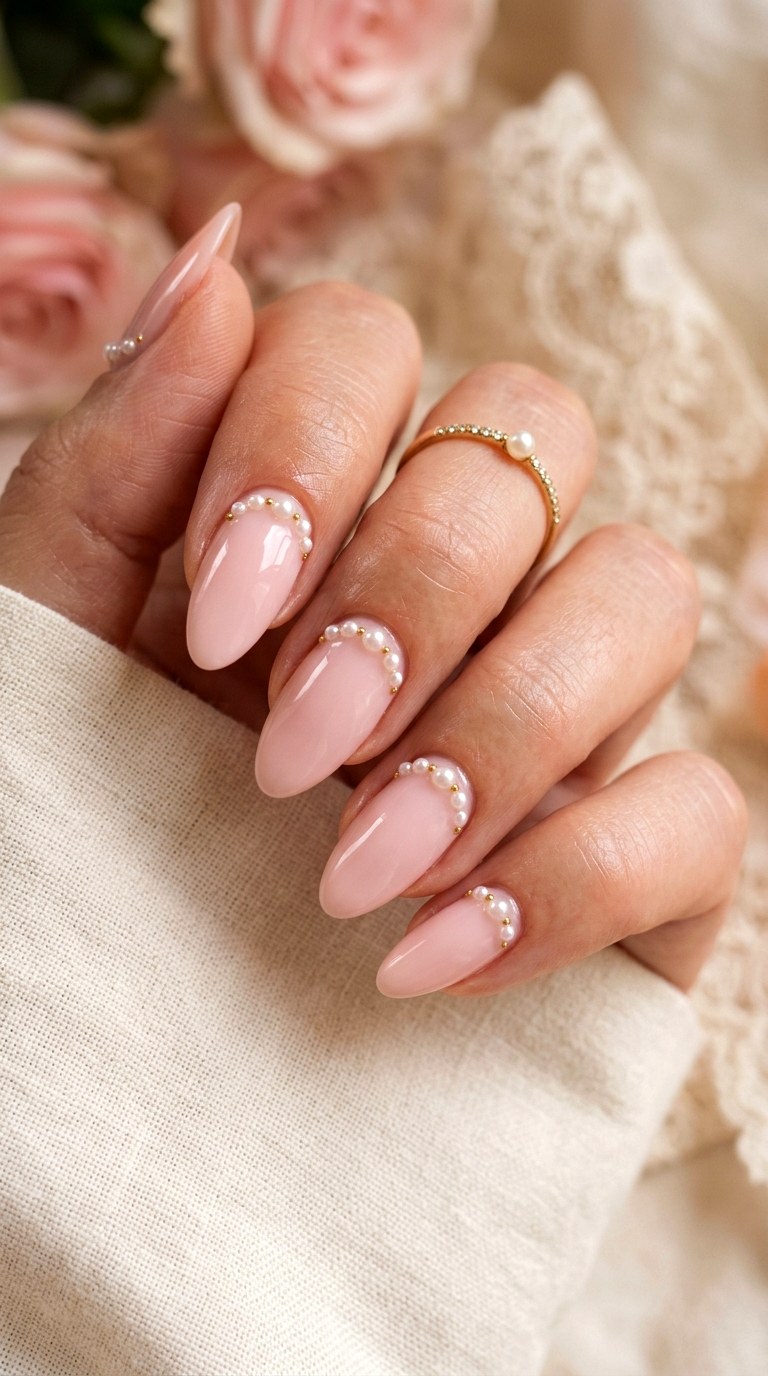 Coquette Pearl Embellishments - 24 Easy Nail Design Ideas