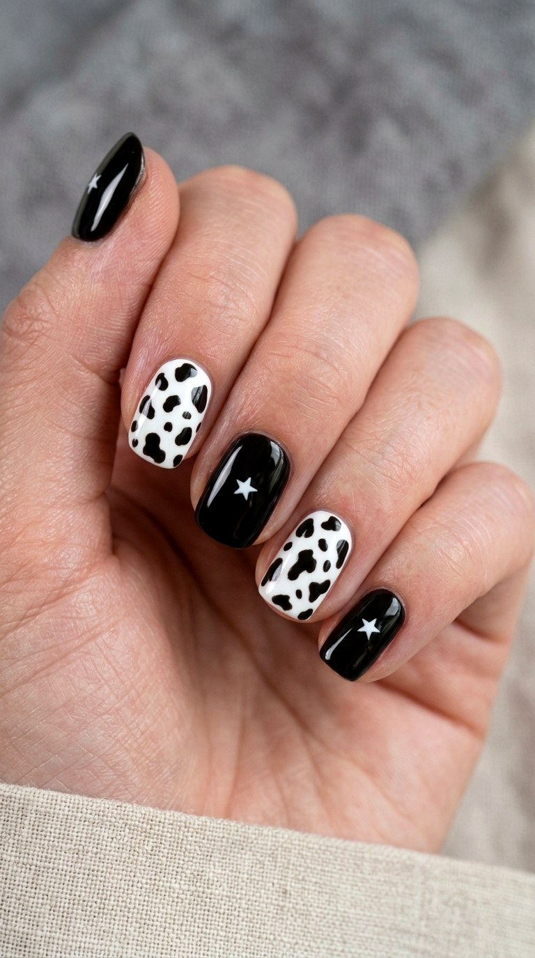 Cow Print Cowhide Nail Art - 24 teen nail art ideas