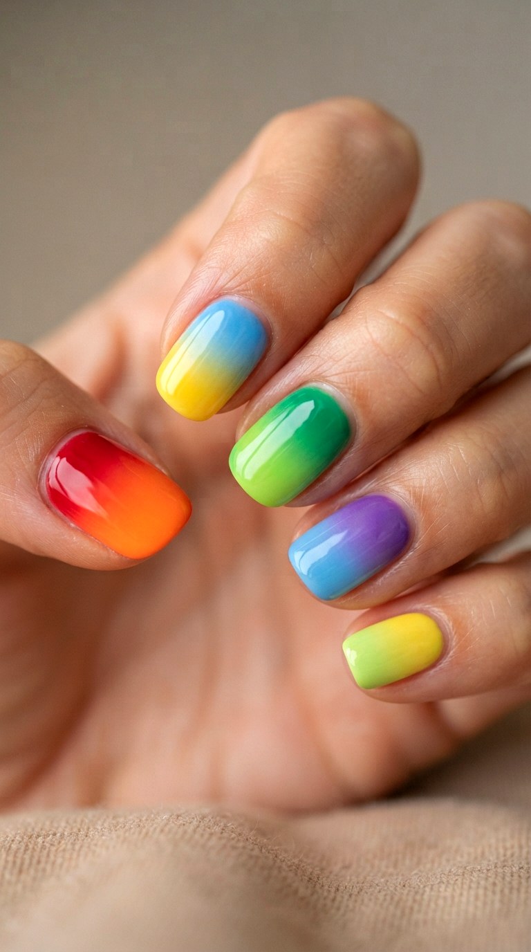 Crayon Ombre Nail Art - 22 cute back to school nail art design