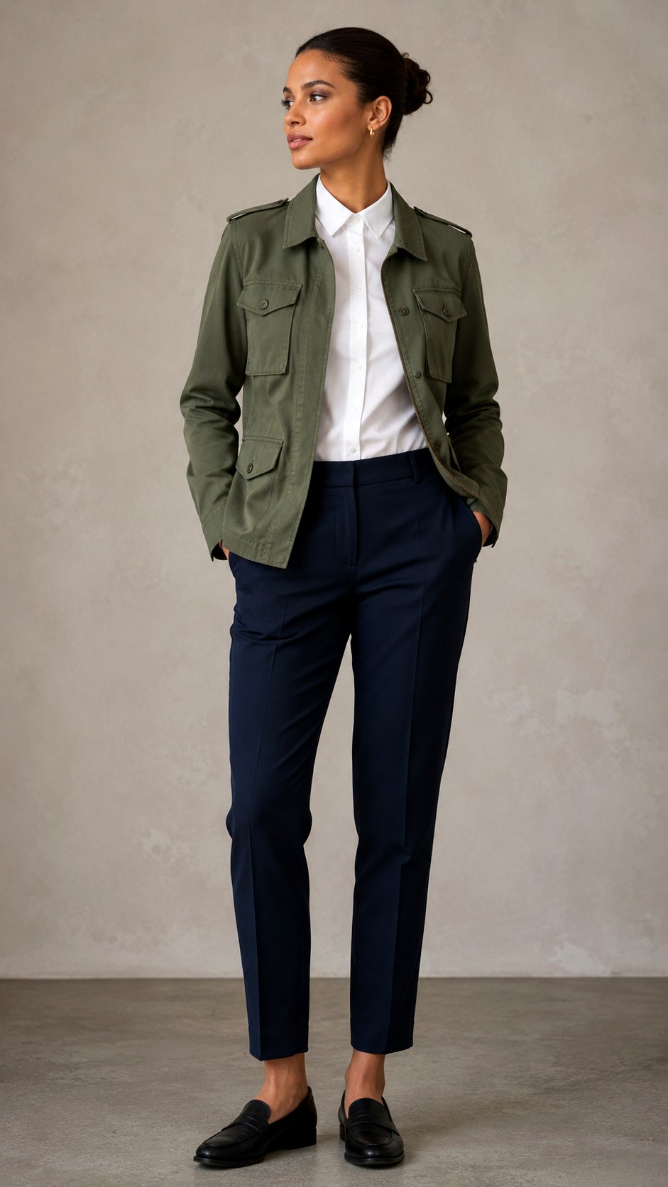 Crisp Button Down Field Jacket - 25 field jacket outfit ideas