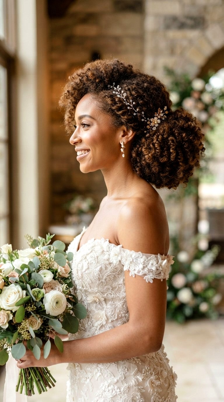 Curly Low Bun with Volume - 20 low bun hairstyles ideas