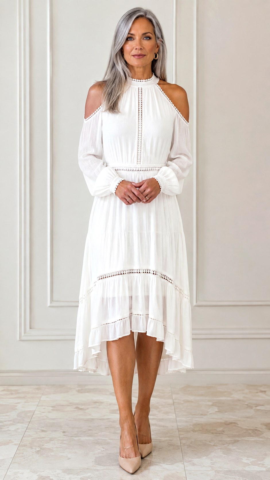 Cutout Shoulders White Summer Dress Boho - 24 white summer dress boho ideas