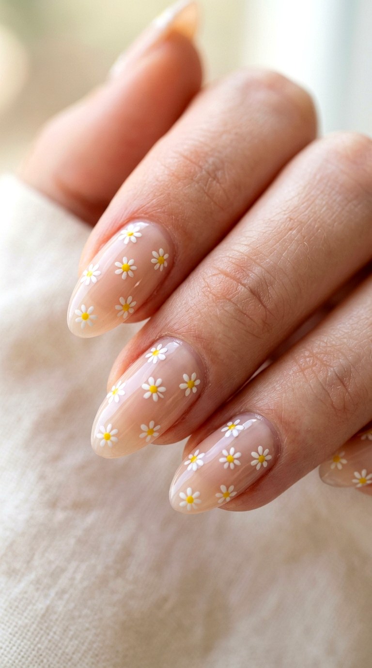 Dainty Micro Flower Nail Art - 22 Simple Summer Nail Designs