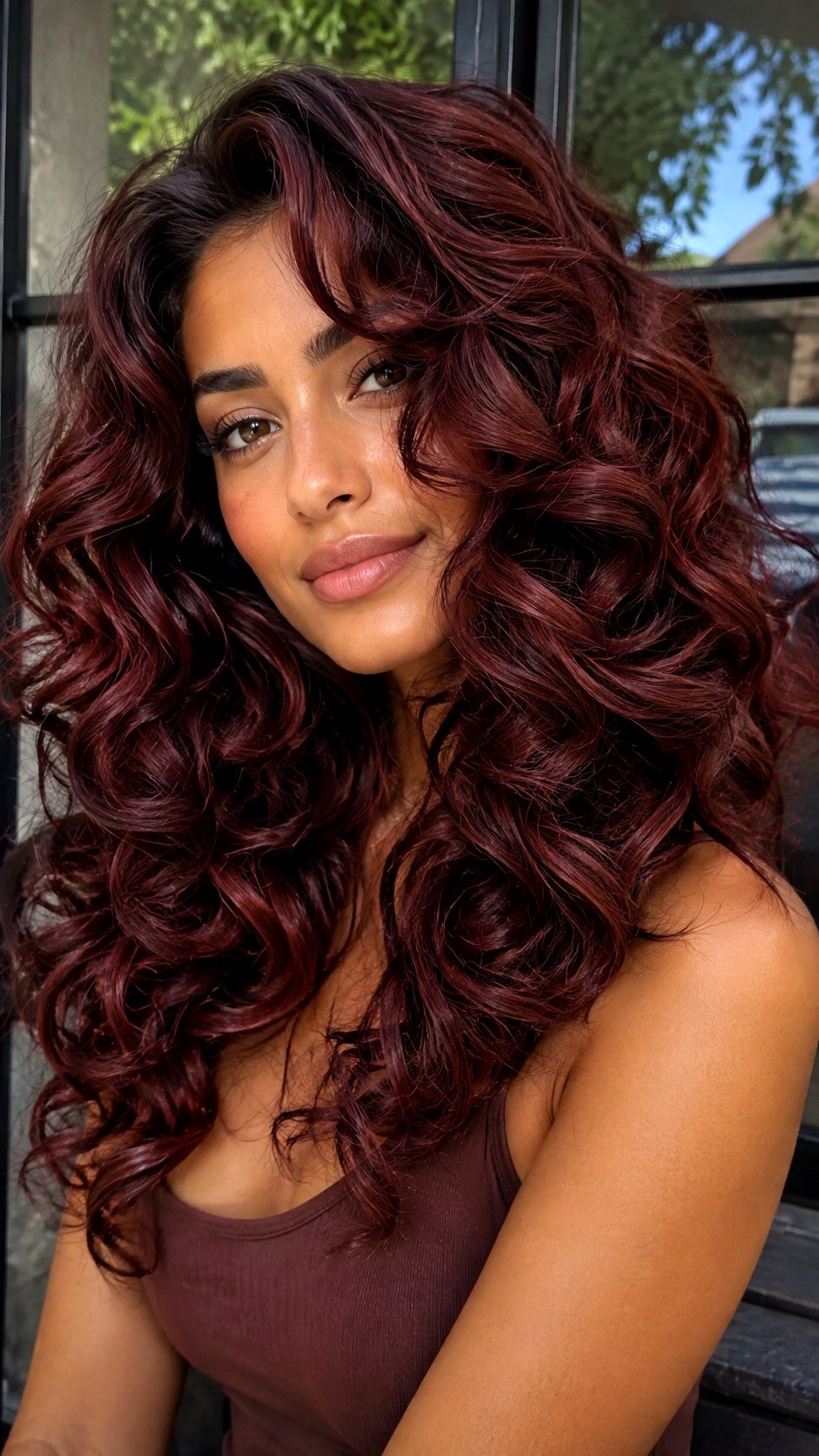 Deep Mahogany Red Tones - 23 Hair Color Ideas for Olive Skin