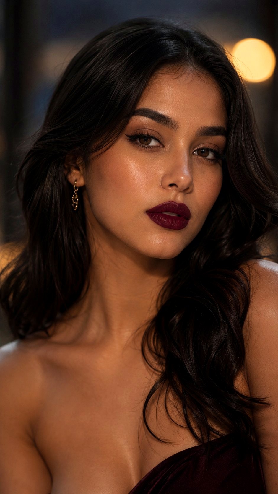 Deep Plum Velvet Lip Stain - 20 Olive Skin Lip Color Looks