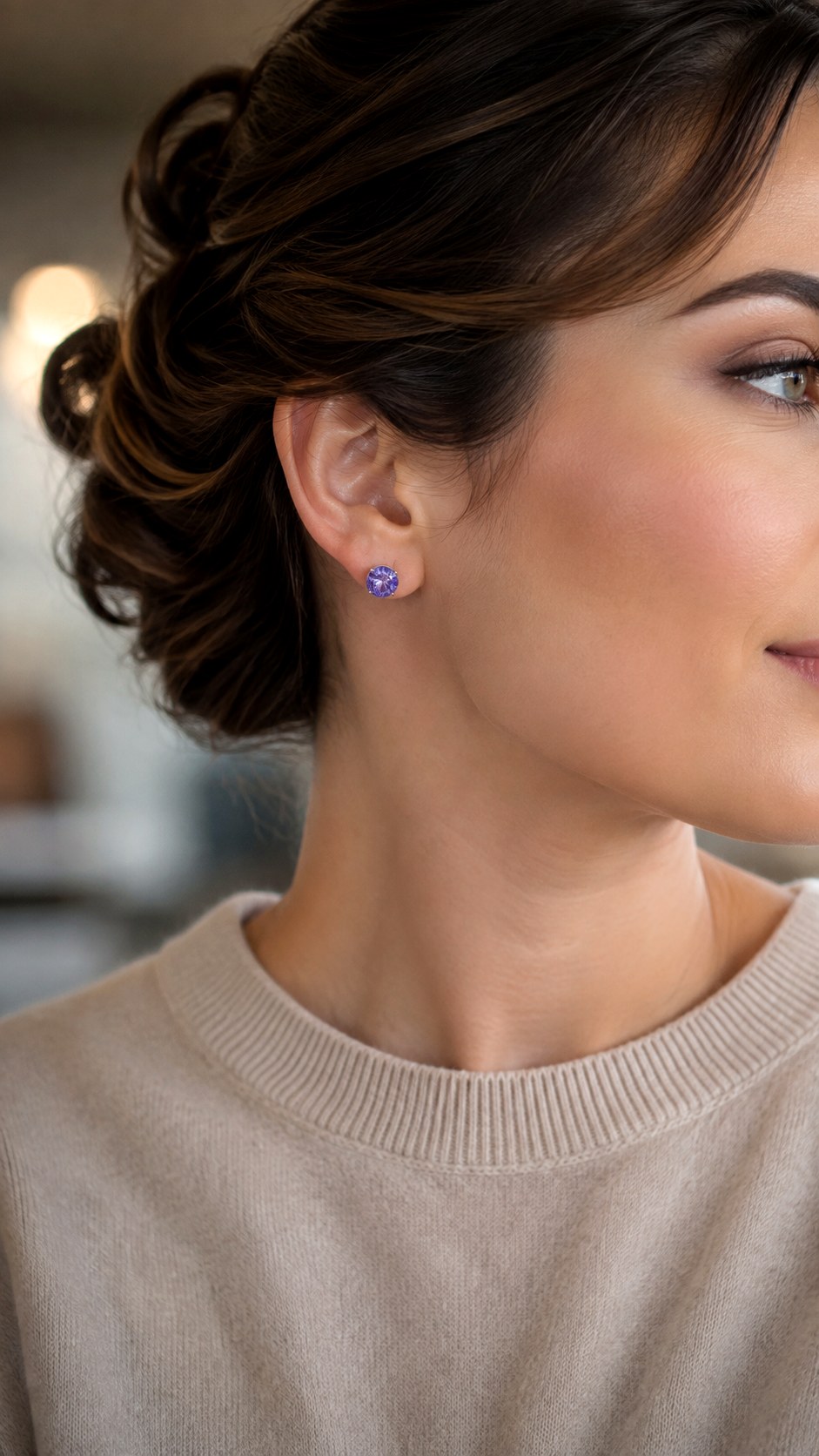 Deep Purple Tanzanite Stud Earrings - 23 color jewelry ideas